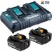 Makita DC18RD+2X4AH - 18V Dual Port Rapid Charger with 2x 4.0Ah Battery Kit B-90180